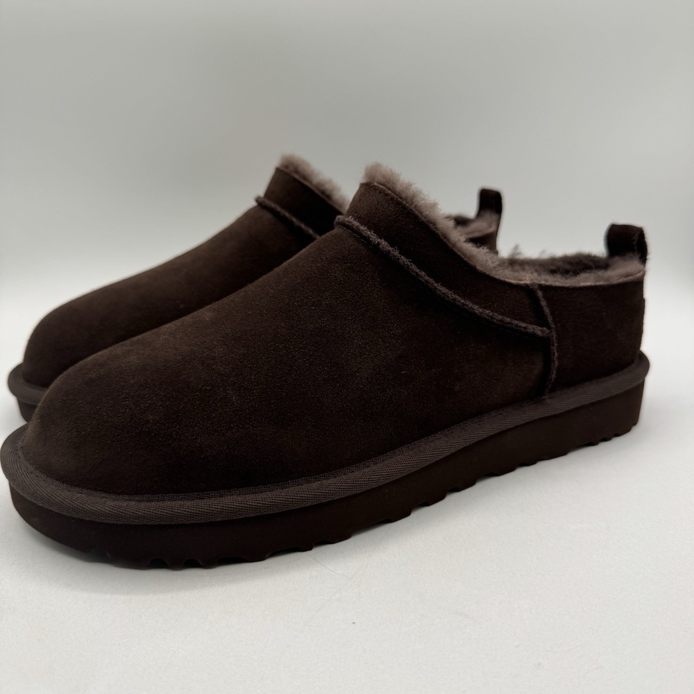 UGG Classic Micro Boots Women's Size 10‎ Brown Suede Leather Mules